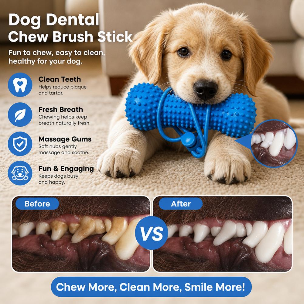 Dog Teething Dental Chew Stick - Teeth Cleaning Dog Chew Bone ulasan dan harga